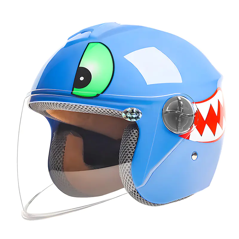 701 Kinder-Motorradhelm mit offenem Gesicht, Cartoon-Muster, ABS-Motocross-Helm