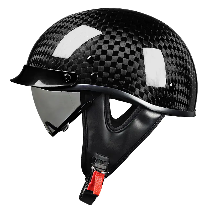 805 Carbonfaser-Halbgesichts-Motorradhelm Retro-Motocross-Helm für Touren und Rennen