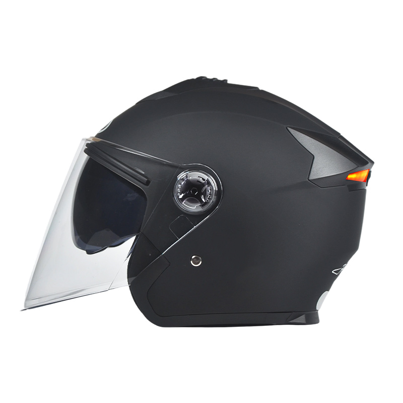 666 LED-Sicherheitsrücklicht, offener Motorradhelm, Doppelvisier-Helm