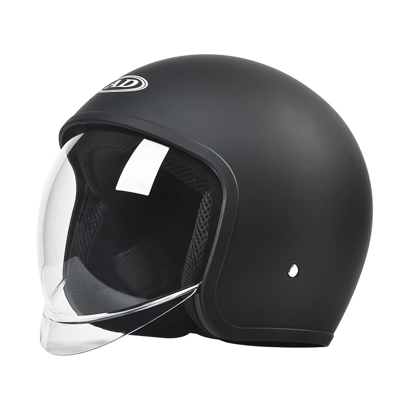 FG05 Retro-Motorradhelm mit offenem Gesicht, Doppelvisiere, Motocross-Helm