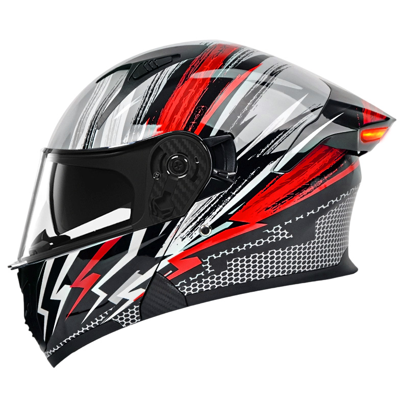 K9 LED Intelligence Safety Rücklicht Motorradhelm DOT-zertifizierter Klapphelm