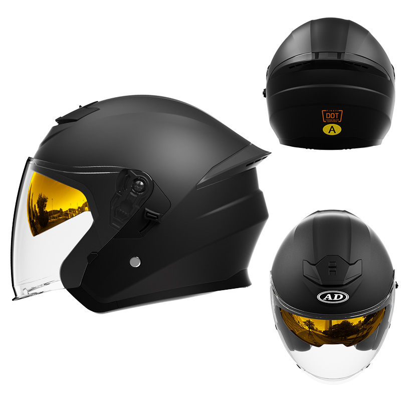 601 DOT-zertifizierter Doppelvisier-Motorradhelm mit offenem Gesicht, ABS-Motocross-Helm