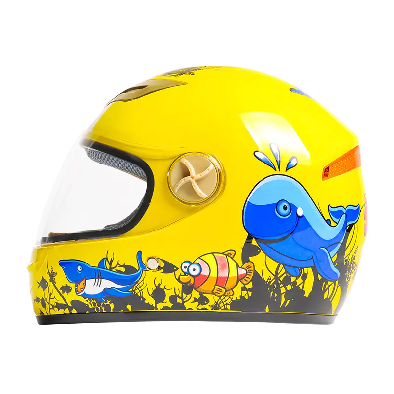 501 ABS Kinder-Motorrad-Integralhelm, Cartoon-gemusterter Motocross-Helm