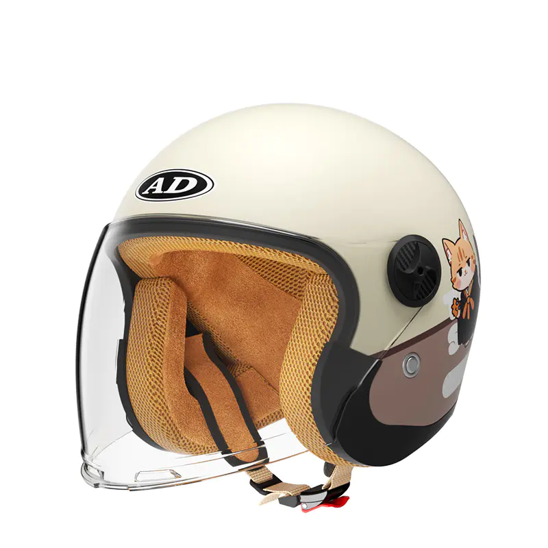 707 Kinder-Retro-Motorradhelm mit offenem Gesicht, ABS-Motocross-Helm